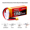 Sunpadow 2S Lipo Battery 900mAh 1350mAh 7.4V 20C 25C Soft Pack with JST XT30 Plug for RC Airplane Quadcopter Helicopter 2packs