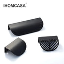 IHOMCASA Modern Simple Concealed Handle Brass Leaf Invisible Pulls Wardrobe Cupboard Wine Cabinet Furniture Drawer Golden Knobs
