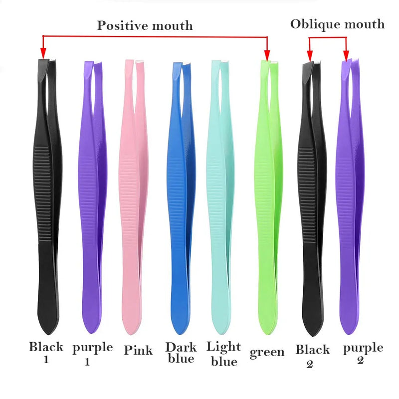 1Pc Multiple Colour Eyebrow Tweezer Slant Head Brow Trimmer Stainless Steel Professional Eyebrow Hair Removal Beauty Makeup Tool