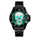 SKMEI Herren Quarz Totenkopf-Uhr Herren Edelstahl Skelett Kreativ Uhren Männlich Uhr Wasserdicht Armbanduhr Relogio Masculino
