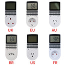 EU Electronic Digital Timer Switch US FR BR Plug Kitchen Timer Socket Outlet 230V 110V 7 Day 12/24 Hour Programmable Timing