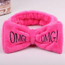 OMG Coral Fleece Hairband Soft Bow Headbands For Women Cute Hair Holder Hairbands Hair Bands Wash Face Nignt Hair Accessories