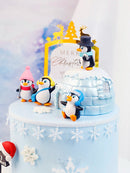 Merry Christmas Hat Scarf Winter Penguin Cake Topper for Baby Shower Snowflake Xmas Party Baking Decoration Dessert Supplies