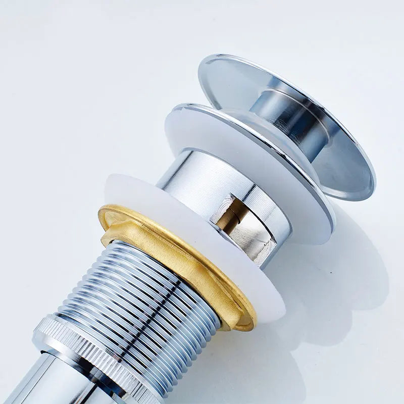 ROVOGO Pop up Drain for Bathroom Basin , Vessel Sink Pop Up Drain Stopper, Sink Drain Assembly With Overflow Brass Chrome