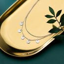 MODIAN 925 Sterling Silver Simple Double Chain Sequins Pendant Necklace for Women Geometric Necklace Korea Style Fine Jewelry