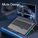 Coolcold RGB Licht Basis Kühler Notebook Sechs LED Lüfter 10-15.6 Zoll Gaming Laptop Kühler Kühlpad mit Telefonhalter