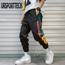 Hip Hop Streetwear Men's Splice Joggers Pants Fashion Men Casual Cargo Pant Trousers High Street Elastic Waist Harem Pant Men