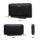 FOXER Women Split Leather Wallet Female Long Clutch Bags with Wristlet Lady Card Holder Wallets Coin Purse Cellphone Bag 256001F