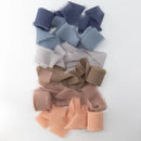 3.8cmx6.4m Edged Chiffon Ribbon Silk-like Ribbons Wedding Invitation Bouquet fabric Ribbons christmas decoration gift wrapping