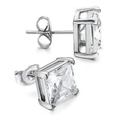 ANZIW Quadratische 925er Silber Ohrstecker für Frauen Männer Zirkonia Diamant Ohrring Hochzeit Verlobung Brautschmuck Zertifizierte Geschenke
