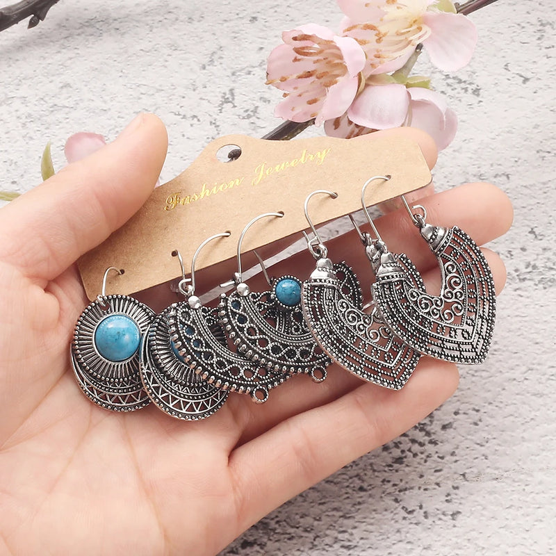 Fashion Vintage Boho Jewelry Accessories Set of Earrings for Women Anniversary Birthday Christmas Gifts Dropshipping Wholesale