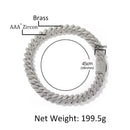 UWIN 20mm Miami Prong Cuban Chain Necklace 3 Rows Micro Pave Iced Out Round Cubic Zirconia Link Fashion Hip Hop Jewelry for Gift