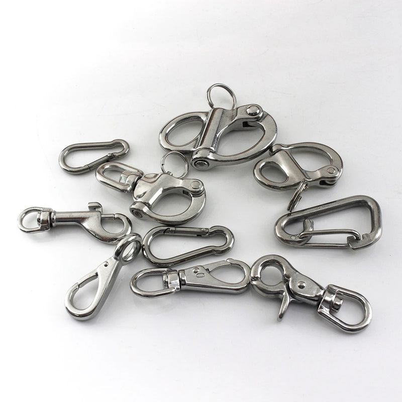 1x Stainless Still Snap Hook Trigger Lobster Clasps Clips Spring Gate Leather Craft Pet Leash Bag Strap Belt Webbing Keychain