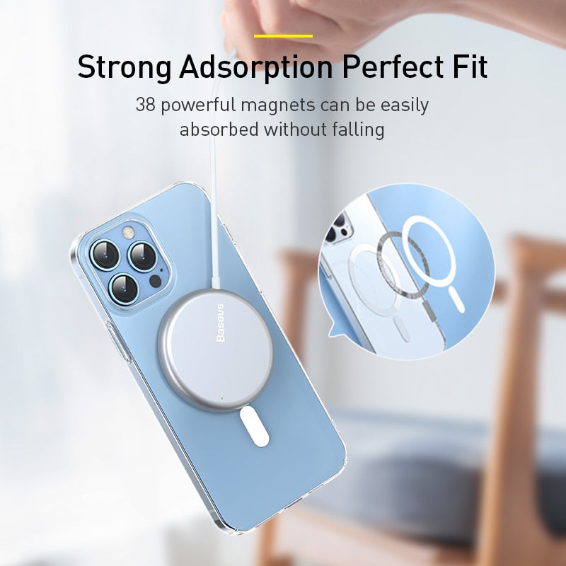 Baseus Transparent Magnetic Phone Case for iPhone 14 13 12 11 Pro Max Wireless Charging Cover For iPhone13 12Pro Max Magnet Case