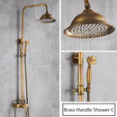 Rainfall Bathroom Shower Set Brass Antique Shower Mixers with Handshower Single Handle Wall Mounted Shower Faucet Tap