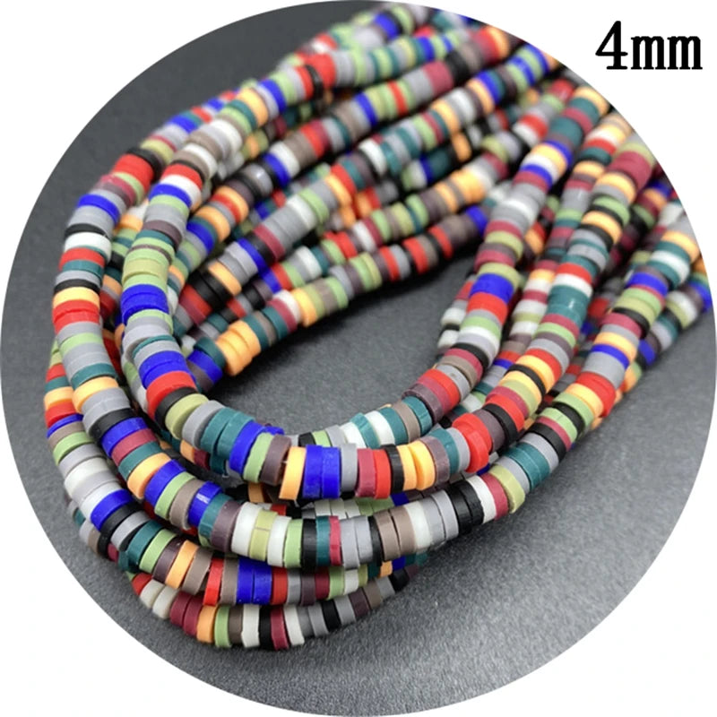 400pcs/Lot 3/4/5/6mm 16inch Round Slice Clay Beads Spacer Beads Polymer Clay Beads For Jewelry Making DIY Handmade Accessories