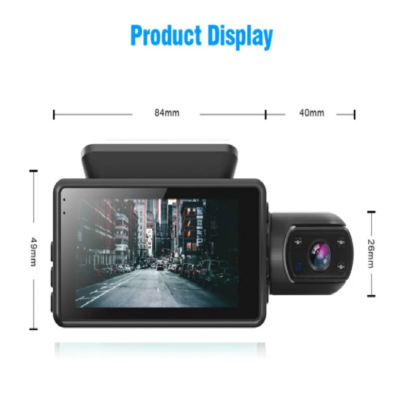 FHD Car DVR Camera New Dash Cam Dual Record Mini Video Recorder Dash Cam 1080P Night Vision Parking Monitoring G-sensor