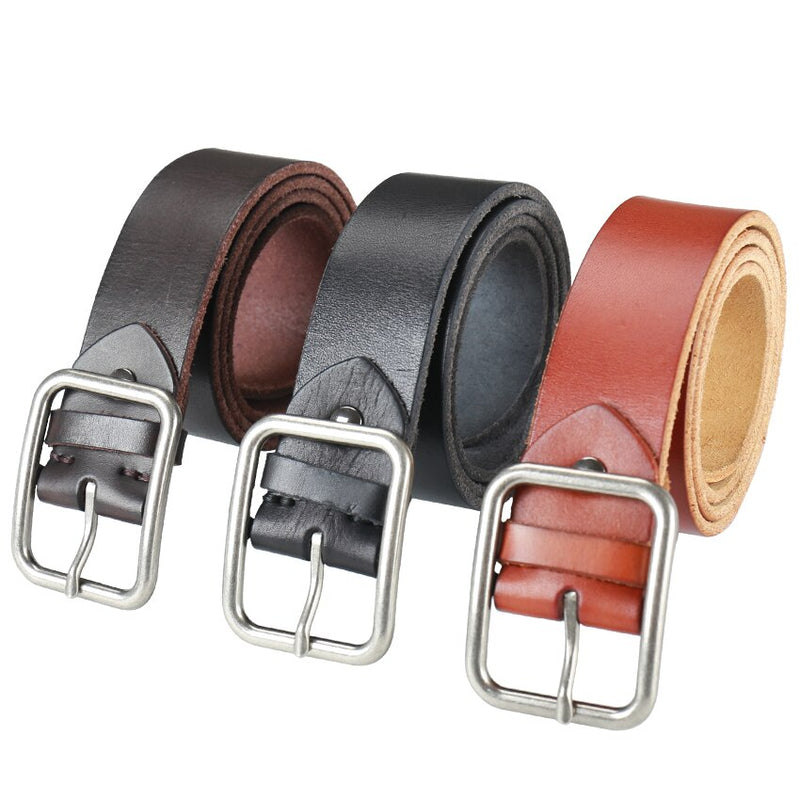 Vintage 100% Genuine leather Belt for Men High Quality Natural Cow Leather Men&