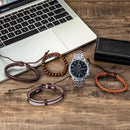 Fashion Watches Set men Bussiness Steel Band Watch Quartz Sport Wristwatch With Various Woven Hand Ropes bracelet Sets Box Fast