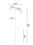 SucceBuy Single Post Handrail Wrought Iron Post Mount Step With Base Plate Fits 1Or2 Steps Grab Rail Single White/Gray Railing
