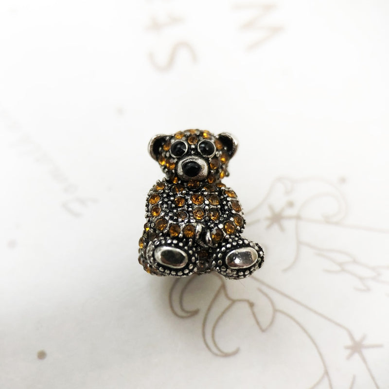 Beads Brown Teddy Bear 925 Sterling Silver Charm Europe Jewelry Cute Gift For Women &amp; Men