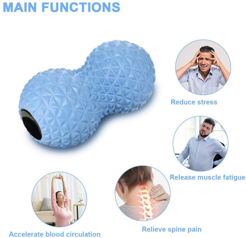 EVA Peanut Massage Ball Double Lacrosse Massage Ball Mobility Ball for Physical Therapy Deep Tissue Massage Tool Back Hand Foot