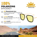 Square Vintage Designer Steam Punk Tony Stark Photochromic Sunglasses Polarized Men Yellow Lens Driving Glasses Oculos De Sol