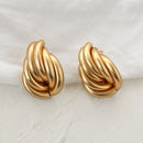 AENSOA Fashion Metal Statement Earring 2022 Gold Color Geometric Earrings For Women Hanging Dangle Simple Party Jewelry