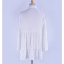 2021 New Bikini Cover Up Women Sexy Hollow Out Beach Shirt White Lace Tunic Swimsuit Swimwear Cover-Up Summer Beach Wear Sarongs