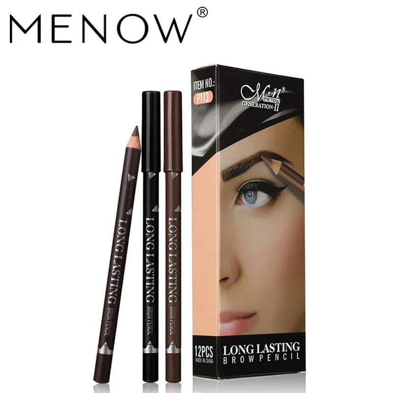 Hot Selling Menow P113 Eyebrow Pencil Wholesale Waterproof And Sweatproof Beginners  Easy to Wear Makeup Cosmetic Gift for Girl