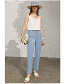 Amii-abrigo minimalista de manga larga para mujer, pantalones de traje informales con solapa sólida y cinturón, novedad de primavera, 12140246