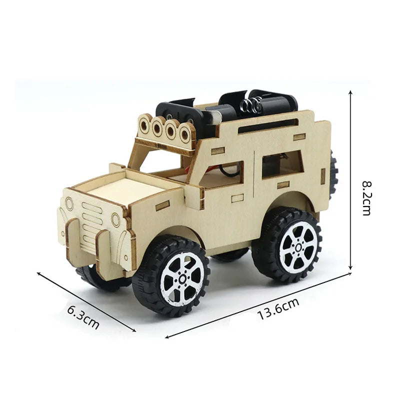 Wooden Vehicle Models Car Jeep Building Science Experiments Kits Science Experiment Kit DIY Projects Birthday Gift for Boys Girl