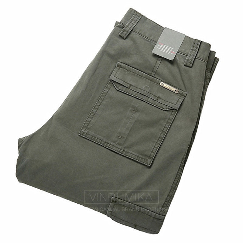 2022 Men's Summer Multi-pocket Overalls Pants Man Spring Autumn Casual Brand Army Green Cotton Loose Cargo Pant Long Trousers