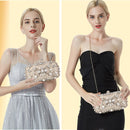 Women's Evening Clutch Bag Party Purse Luxury Wedding Clutches For Bridal Exquisite Crystal Ladies Handbag Apricot Silver Wallet