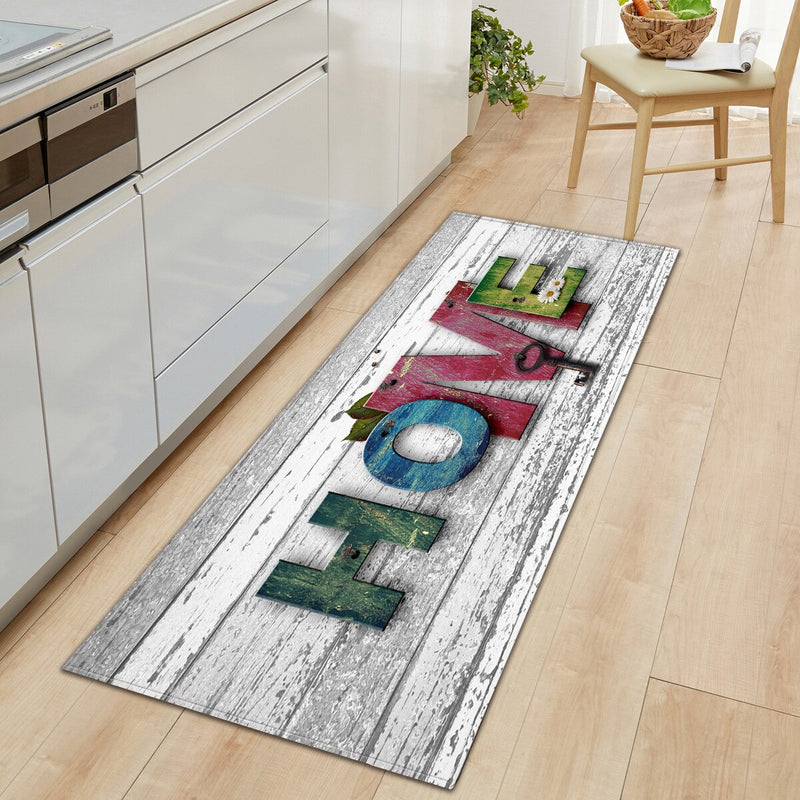 Zeegle 3D Printed Kitchen Carpet Polyester Living Room Decor Rug Kids Room Play Rug Bedside Floor Mat Water Absorption Foot Rug