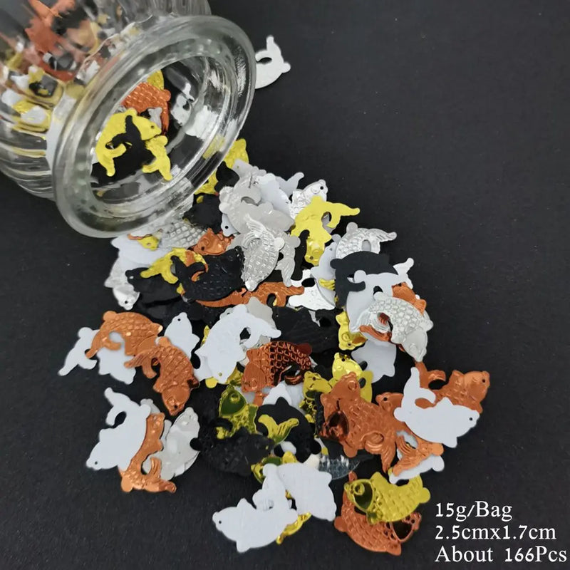 15g Cat Dog Confetti Spider Bat Sequin DIY Animal Theme Party Table Decoration Halloween Black White Purple Festival Supplies