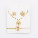 Hot Sale 26 Letters Jewelry Sets Necklace+Earrings+Bracelet For Women Initial Alphabet Charm Copper Zircon Party Wedding Gift