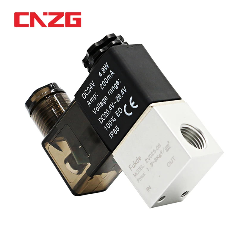 Air Solenoid Valves 2V025-08 2 Position 2 Port 1/4" Normally Closed Valv Pneumatic Solenoid Valve 12V 24V 110V 220V Volt