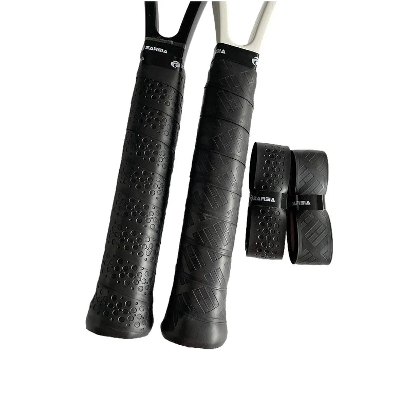 2pcs Retail ZARSIA PU Leather Tennis Racket Replacement Grip Thick Leather Handle Grip for Tennis Racquet