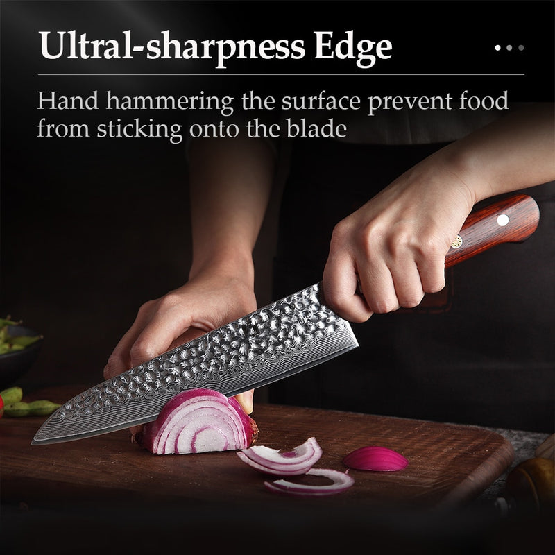 XINZUO 2PC Kitchen Knife Set Damascus Steel Knives Tools Paring Utility Santoku Chef Slicing Bread Kitchen Accessories Tools