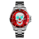 SKMEI Herren Quarz Totenkopf-Uhr Herren Edelstahl Skelett Kreativ Uhren Männlich Uhr Wasserdicht Armbanduhr Relogio Masculino