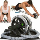 2PC Waist Abdominal Slimming Equipment Double Wheels Ab Roller Stretch Trainer Resistance Exercise Fitness Elastic Pull Rope