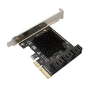 SATA PCIe Adapter 6 Ports SATA 3.0 to PCI Express x4 Expansion Card SATA III to PCI-E 3.0 X4 Controller for HDD ASMedia ASM1166