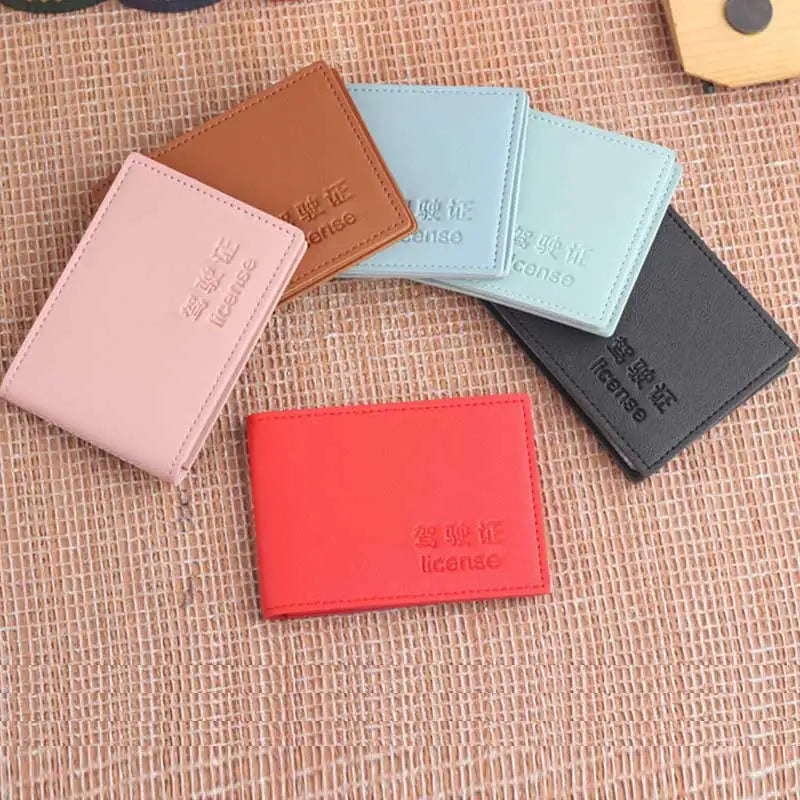 Driver License Holder Pu Leather Cover for Car Driving Documents Business ID Pass Certificate Folder Wallet Black Red Card Bags
