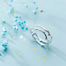 Sole Memory Creative Double Tree Branch Fresh Cute Sweet Art Silver Color Female Resizable Opening Rings SRI344