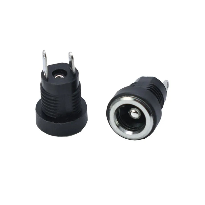 2/5/10pcs 5.5 x 2.1/5.5x2.5mm DC Power Jack Socket Supply Female Panel Mount Connector Plug Adapter 2 Terminal Type DC Connector