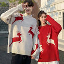 Christmas Sweater Women Autumn Winter Korean Loose Pullover Deer Sweater Men and Woman Oversized Sweaters Couples