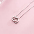 Modian New Irregular Geometric Round Interlock Sterling Silver 925 Pendant Necklace for Women Link Chain Fine Jewely Girl Gift