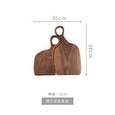 Black Walnut Wood Cutting Board With Handle Creative Coupls Style Whole Bread Tray Fruit Chopping Board For Kitchen Cooking Tool