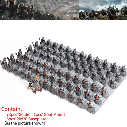 MOC Elves Dwarves Soldier Orcs Army Figures LOTR Armor Guard Warrior Archer Medieval Knights Building Blocks Bricks toys gifts